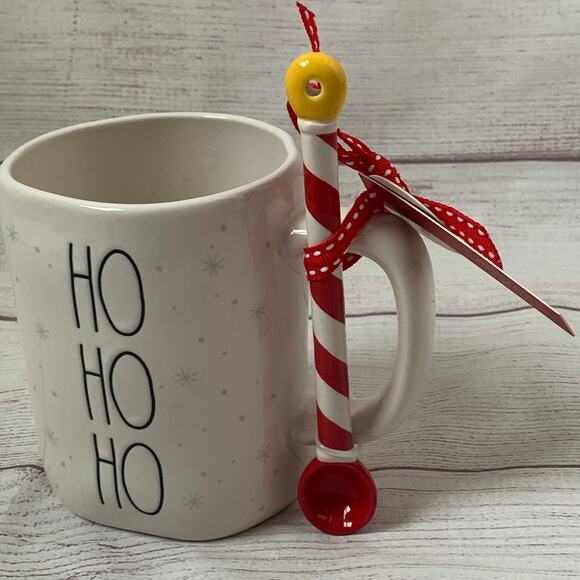 Rae Dunn North Pole Christmas Coffee Mug with Pole Spoon Ho Ho Ho Snowflake - Picture 11 of 13